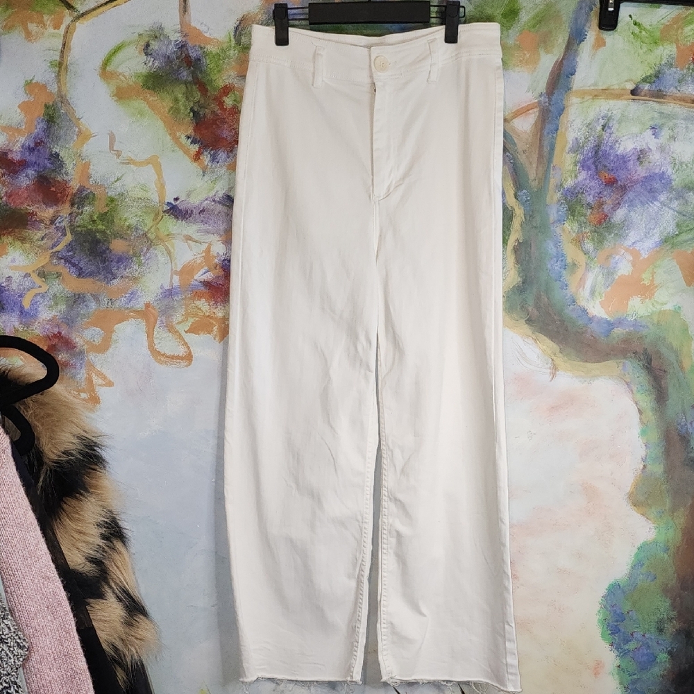 Oat New York White Flare Wide Leg Jeans